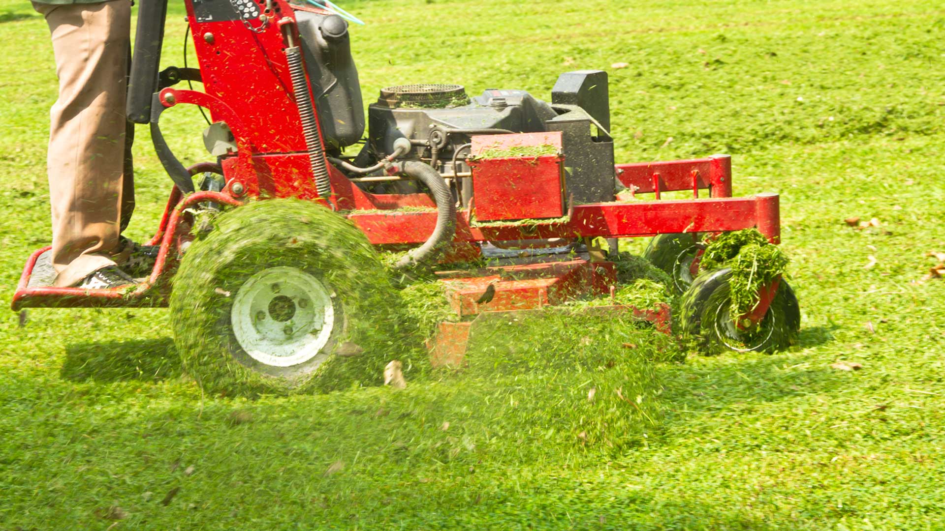 A commercial property being mowed by professional in The Bronx, NY.