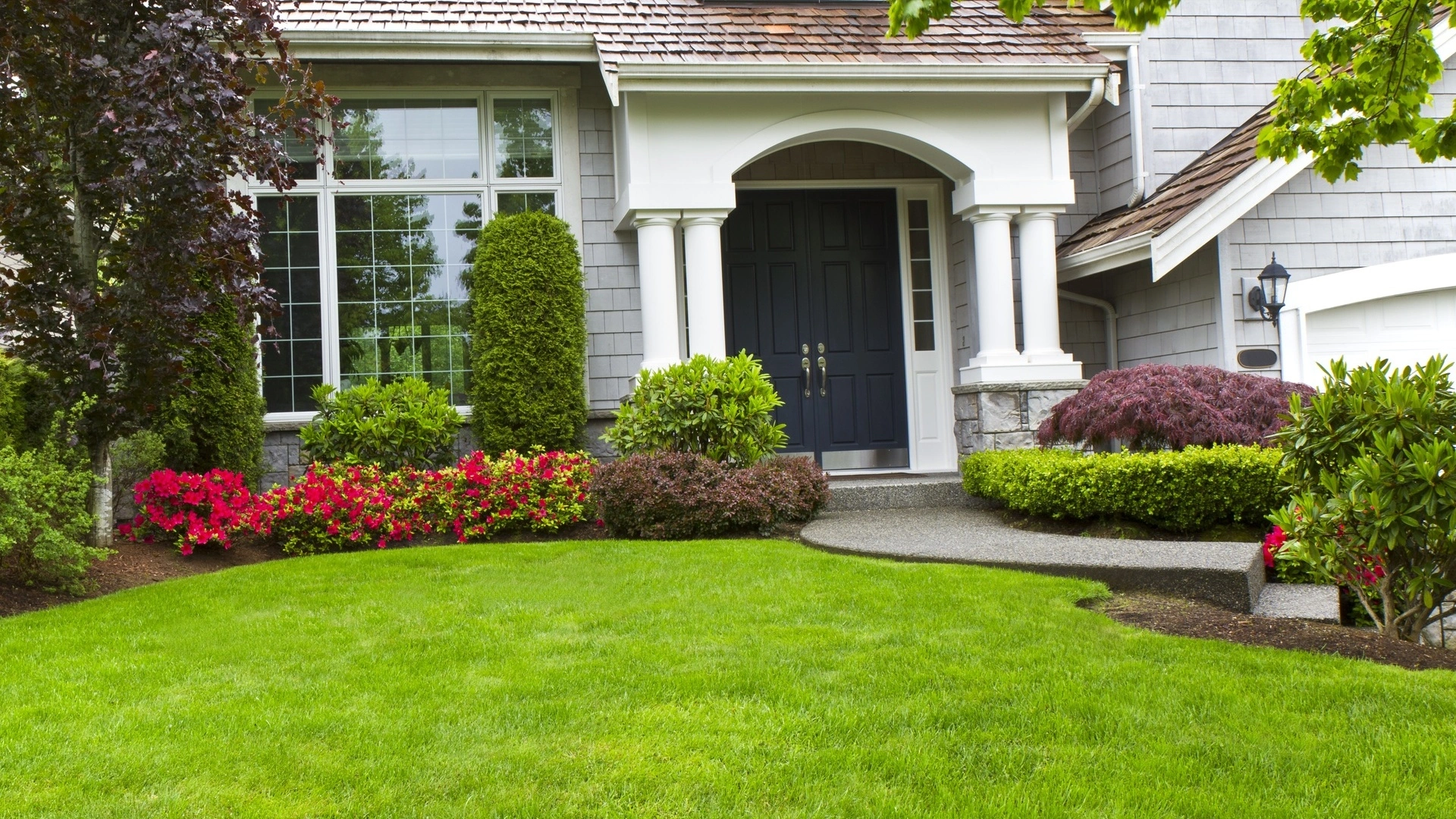 Our client's home in Englewood Cliffs, NJ with fresh lawn and landscaping. 