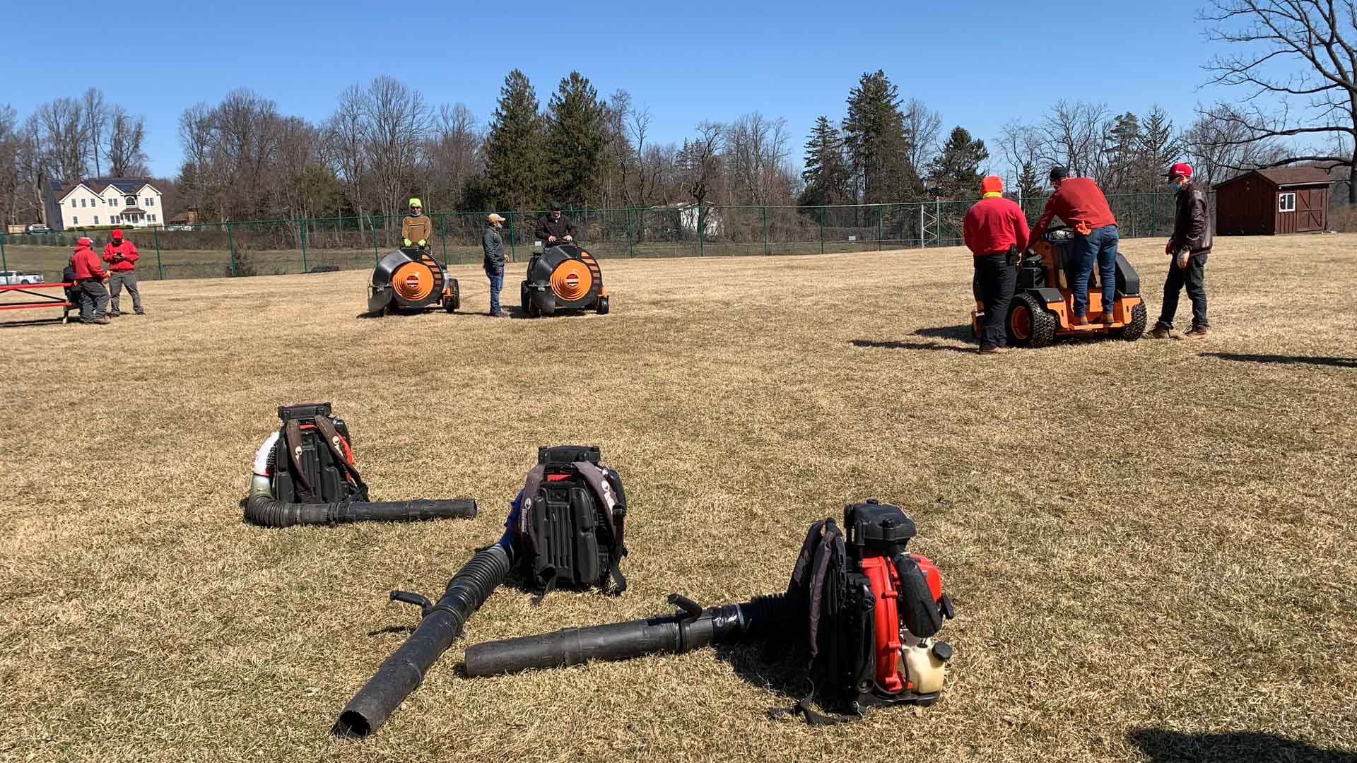 Professional training in a field in Allendale, NJ.