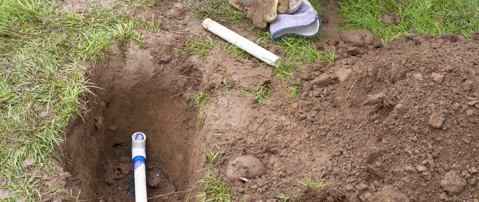 Our irrigation specialist installing a new system on a property in Newark, NJ.