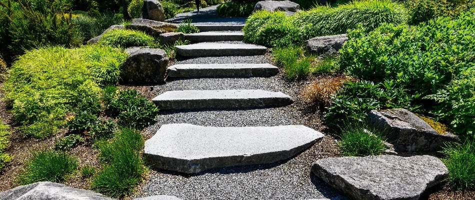 Large outdoor steps on a property in New Rochelle, NY.