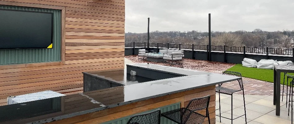 Outdoor kitchen for apartments in Fairfield County, CT.