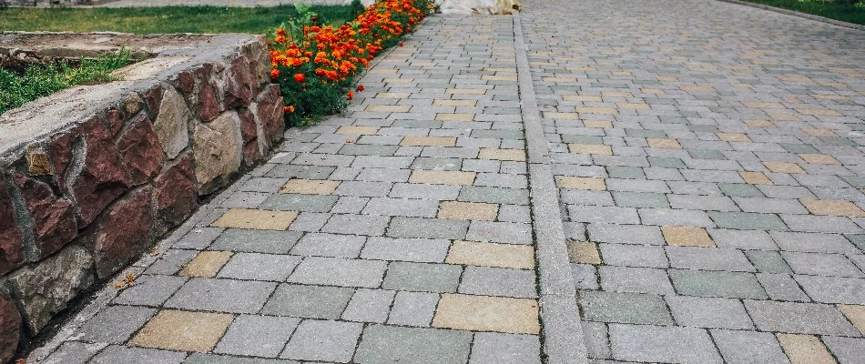 Stone paver walkway on a property in New Haven County, CT.