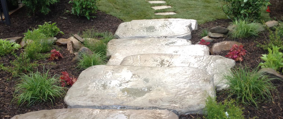 Steps on a sloped property in Alpine, NJ.